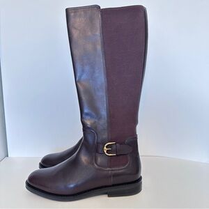 NEW Cole Haan Celestina Knee-High Brown Leather Riding Women's Boots, Sz 9.5